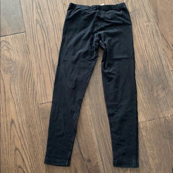 Kids Black Plain Leggings - size 7 - Picture 2 of 3